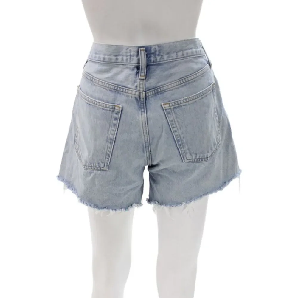 Agolde Womens Cut-Off Blue Cotton Shorts Size 29